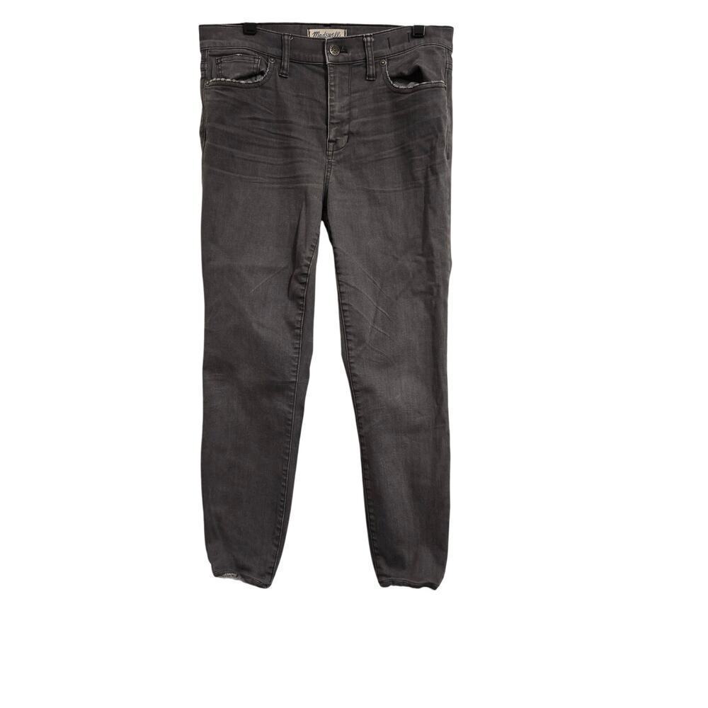 Madewell Women’s High Rise Distressed Skinny Jeans Size 29 Gray Denim